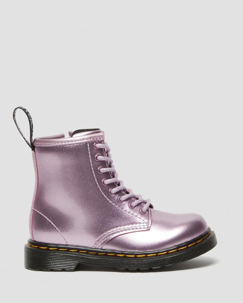 Pink Kids' Dr Martens Toddler 1460 Metallic Lace Up Boots | CA 696LIS